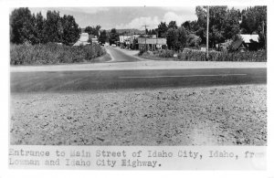 RPPC Main Street Entrance IDAHO CITY Idaho Lowman Highway 1950s Vintage Postcard