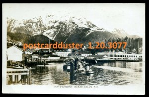 h3673 - OCEAN FALLS BC 1930s Waterfront. Real Photo Postcard by Gowen Sutton