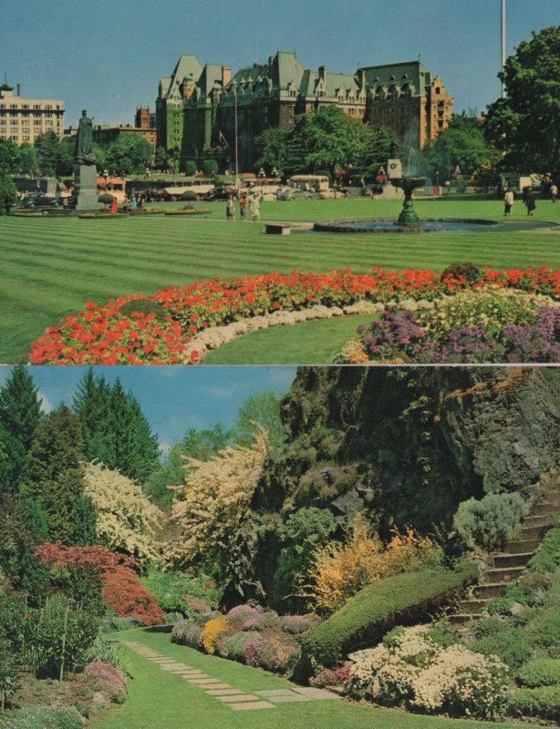 Victoria British Columbia Canada CPR Empress Hotel 2x Postcard