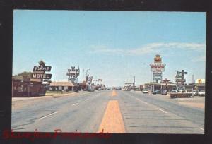 TUCUMCARI NEW MEXICO ROUTE 66 STREET SCENE BUSINESS VINTAGE HIGHWAY POSTCARD