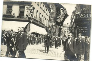 PC BELGIUM, BRUSSELS, PROCESSION NOTRE-DAME, Vintage REAL PHOTO Postcard(b30101)