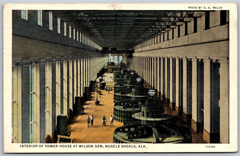 Vtg Muscle Shoals Alabama AL Interior Power House Wilson Dam 1920s View Postcard