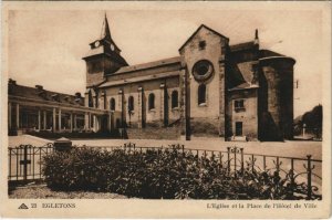 CPA Egletons L'Eglise et la Place de l'Hotel de Ville FRANCE (1051336)