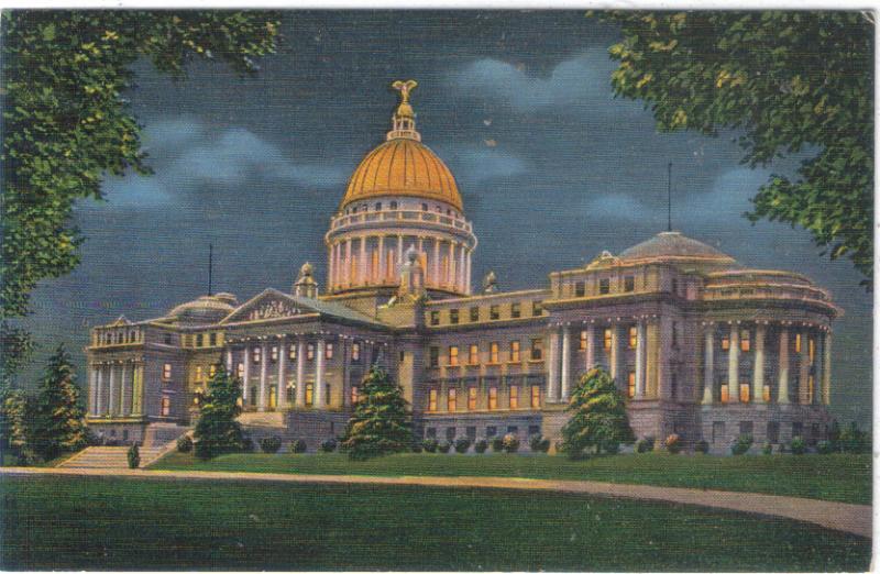 Mississippi - Jackson - Capitol  Building @ Night - C- 1940