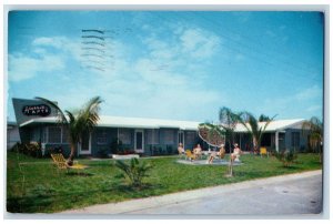 Clearwater Beach Florida FL Postcard Harris Apartments Exterior Roadside 1955