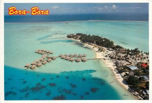 Aerial view of the Moana Hotel in Bora Bora Leeward Islands
