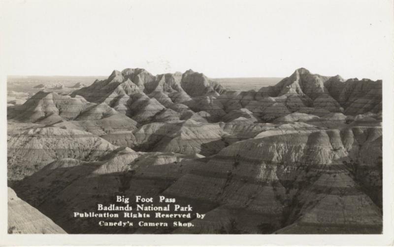 Big Foot Pass ~ Badlands National Park SD South Dakota ~ RPPC Postcard