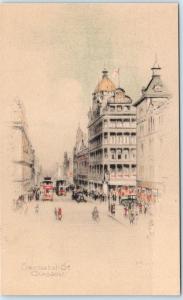 GLASGOW, SCOTLAND  Artist Andrew Allen SAUCHIEHALL STREET Scene   Postcard