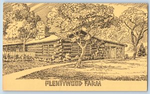 c1940 Bensenville Illinois IL Vintage Postcard Plentywood Farm Map Illustration