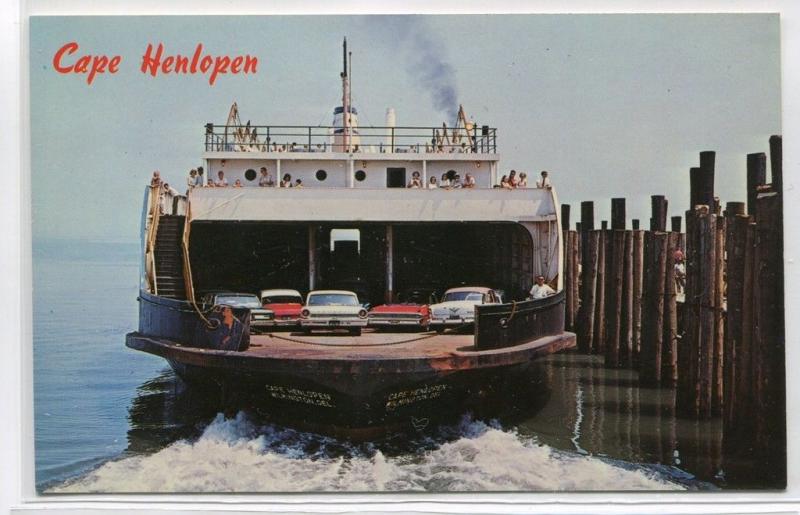 Cape Henlopen Ferry Ship Passenger Car Delaware postcard