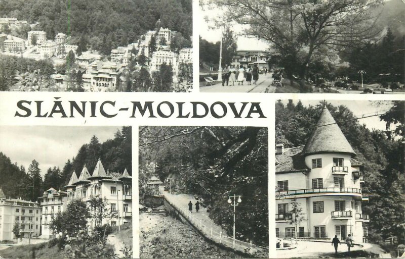 carte postala colaj aspecte diverse din Slanic Moldova Romania