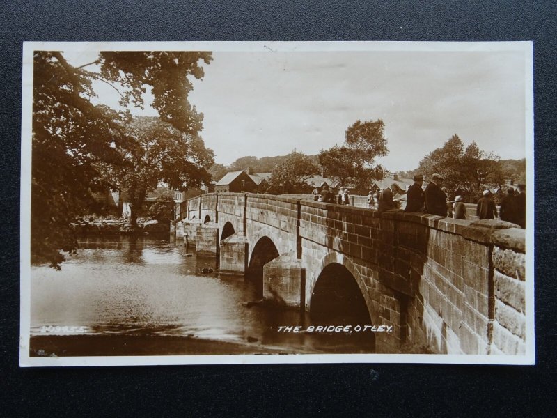 Yorkshire Leeds OTLEY The Bridge - Ref to NAAFI & SS Cheshire c1920s RP Postcard