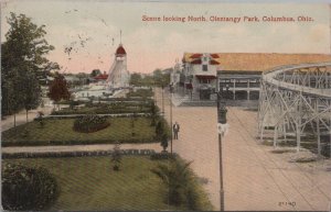 Postcard Scene Looking North Olentangy Parl Columbus OH