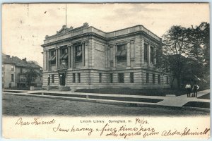 1906 Springfield, Ill Lincoln Library Collotype Photo Postcard Excelsior UDB A34