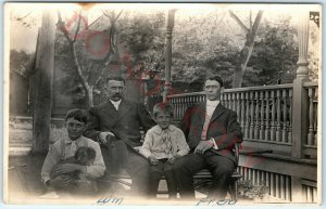 1910s Iowa ID'd Thiel Brothers Family RPPC Photo PC German Methodist Pastor A45 