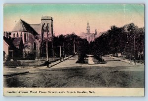 Omaha Nebraska NE Postcard Capitol Avenue West Seventeenth Street c1912 Vintage