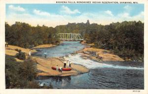 Shawano Wisconsin Keshena Falls Meonminee Indian Reserve Antique Postcard K29020