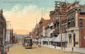 Main Street Looking North Streetcar Butler Pennsylvania 1910c postcard