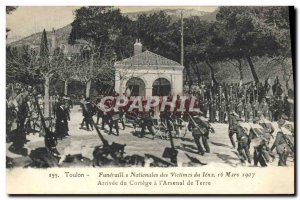 Old Postcard Toulon national Funerals of victims of Jena Arrival of the proce...