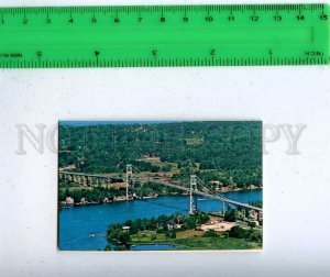 206227 CANADA USA Thousand Islands bridge old miniature card