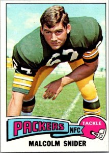 1975 Topps Football Card Malcolm Snider Green Bay Packers