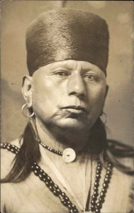 Chief Bacon Rind Native Americana Osage Tribe FINE PHOTOGRAPHY c1910 Real Photo