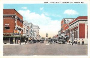 Casper Wyoming Second Street Scene Historic Bldgs Antique Postcard K51032