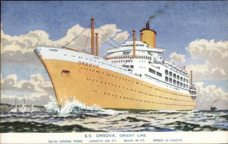 Steamship SS Orsova Orient Line Old Salmon Series Postcard