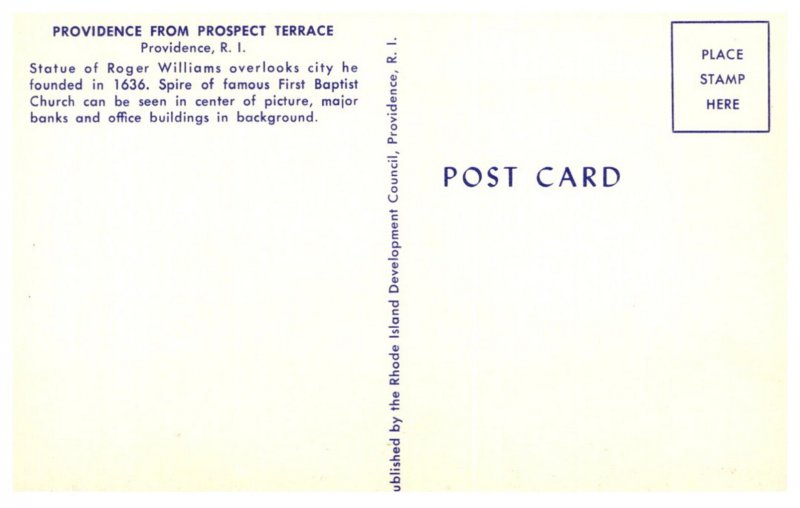 Rhode Island  Providence  from Prospect Terrace