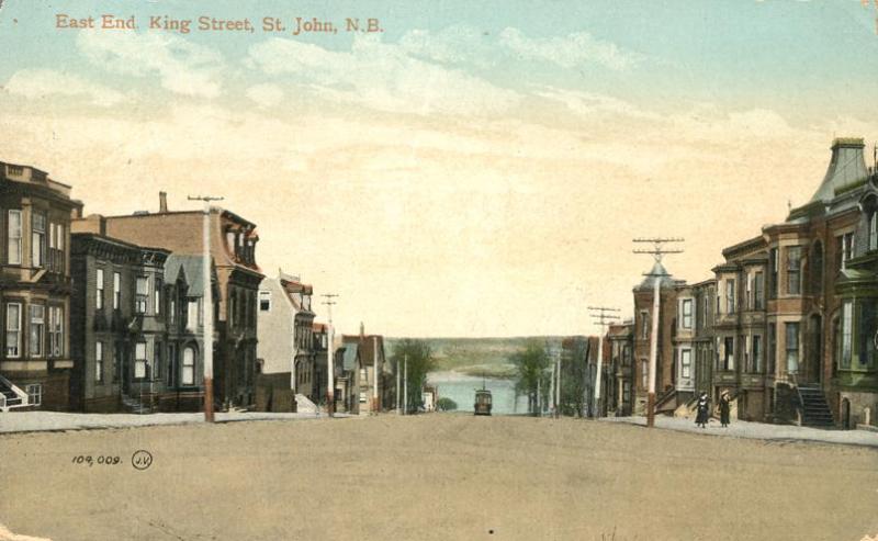 East End of King Street - St John NB, New Brunswick, Canada - pm 1913 - DB
