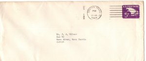 US Postal Stationery, 5 Cent Eagle Envelope, Used 1965, Massachusetts