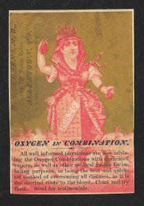 VICTORIAN TRADE CARD Porto Oxygen in Combination Dancing Woman