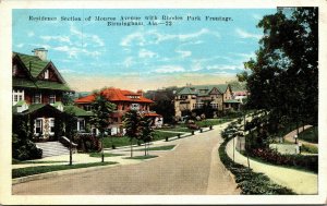 Postcard AL Birmingham Residence Section of Monroe Ave Rhodes Park 1920s L14