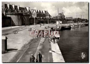 Postcard Moderne Saint Malo Ramparts the Great Gate and the Bassin Vauban