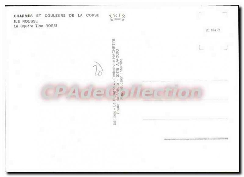 Postcard Modern Ile Rousse The Square Tino Rossi