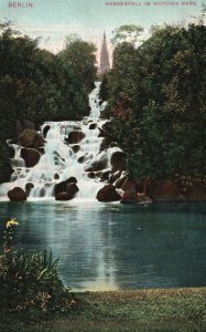 Vintage Postcard Picturesque Scenic Wasserfall In Victoria Park Berlin Germany