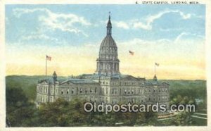 Lansing, Michigan, MI State Capital USA 1923 crease left bottom corner, light...