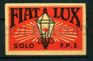 500353 FIAT LUX Solo ADVERTISING Vintage match label