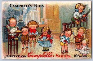 DS1/ Advertising Postcard c1910 Campbells Soups Kids Playing 10c a Can 71