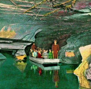 Underground Boating Natural Pillar Howe Caverns New York NY UNP 1920s Postcard