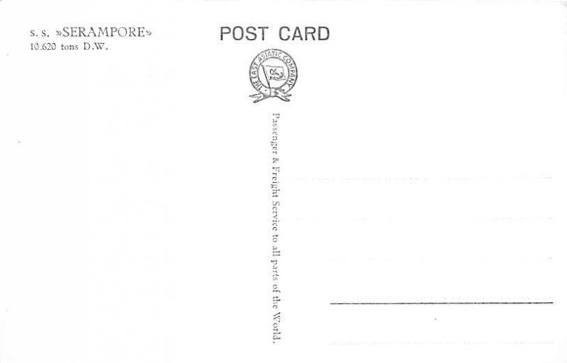 SS Serampore East Asiatic Ship Unused 