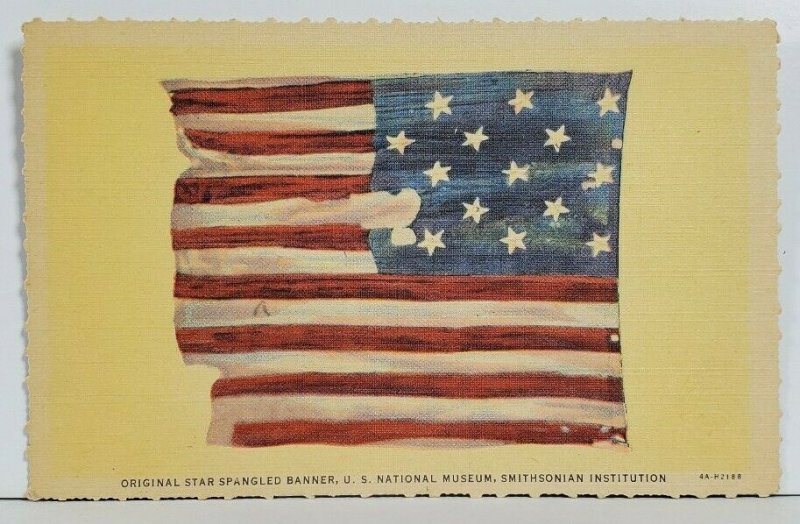 Original Star Spangled Banner U.S. National Museum Smithsonian Linen Postcard N1