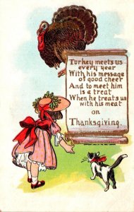 Thanksgiving Greetings With Turkeys 1908