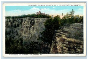 c1920s Lovers Leap, Wills Mountain Inn, Summit of Wills Mountain Md Postcard
