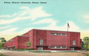 Vintage Postcard 1930's View of Memorial Gymnasium Building Kokomo Indiana IND