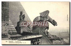 Old Postcard Amiens Chimeres and Gargoyles