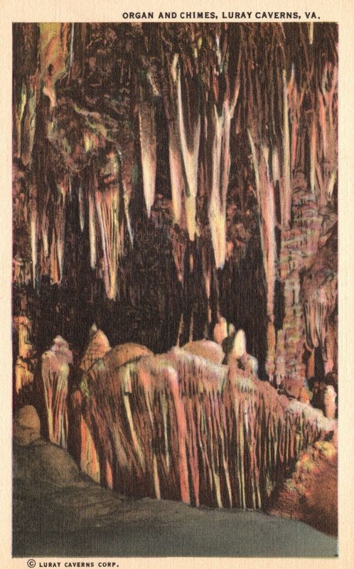 Vintage Postcard Organ And Chimes Luray Caverns Virginia Marken & Biefeld Inc.