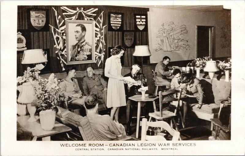 Soldiers Welcome Room Canadian Legion War Services Montreal Quebec Postcard D81