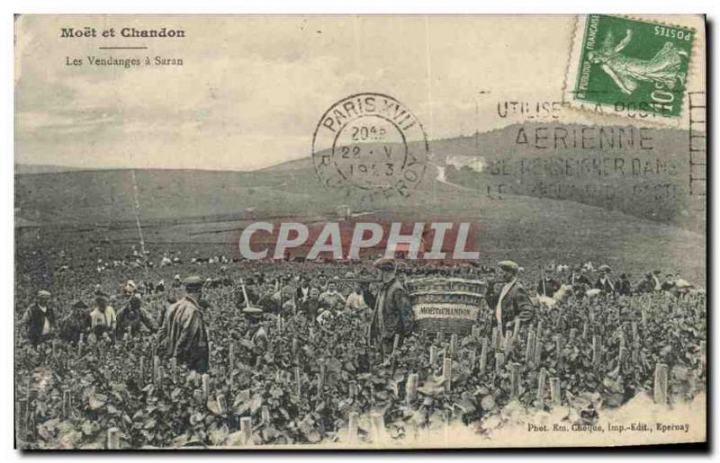 Old Postcard Folklore Wine Harvest Vine Champagne Moet & Chandon The harvest ...