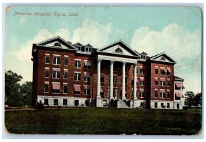 1910 Memorial Hospital Elyria Ohio OH Antique Posted NY & CHI RPO Postcard